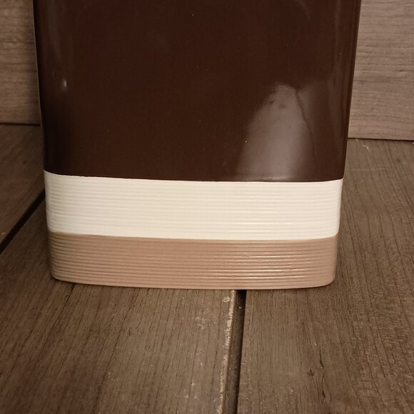 DKNY Donna Karan Tissue Box Cover Brown White Beige - Picture 5 of 10